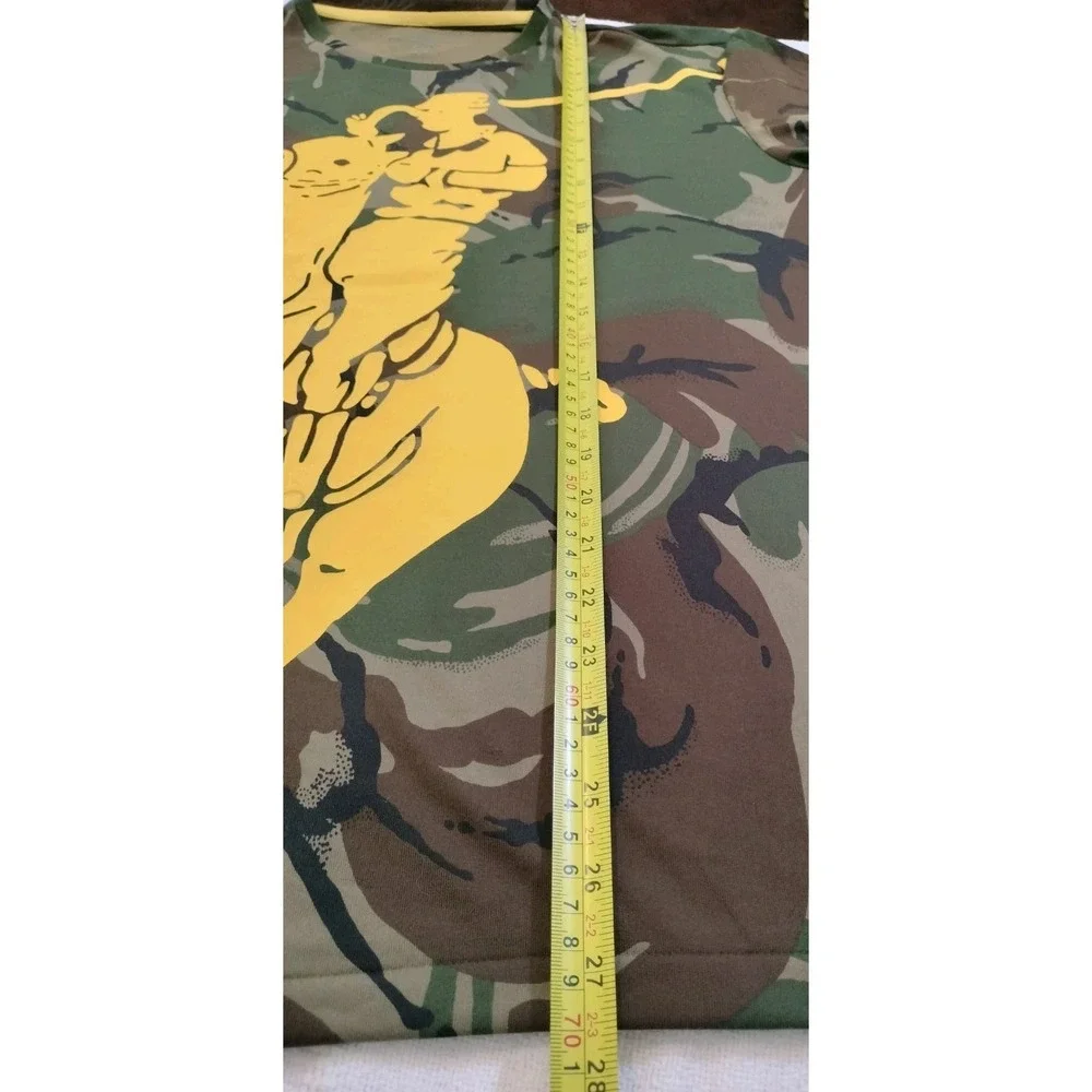 NWT Polo Sport Ralph Lauren Camo T Shirt Men Large Yellow Big Pony Performance L
